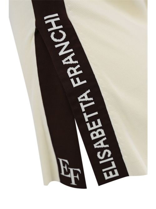 Top in viscosa con bande logo Milk/Coffee Elisabetta Franchi | TK51S56E2EG2